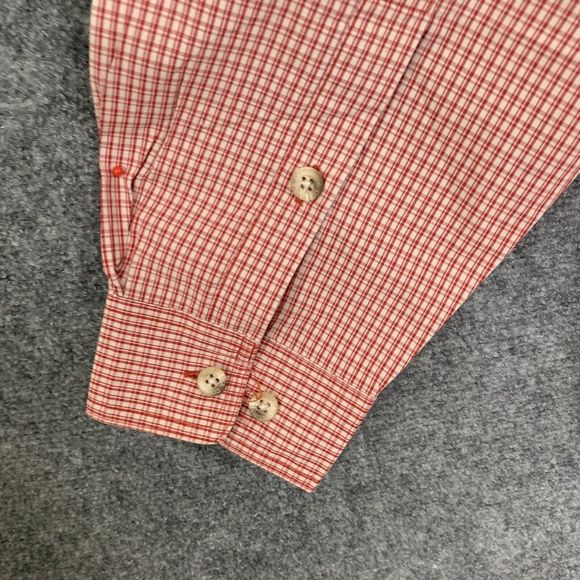 Columbia Omni Shade Shirt Men L Red Plaid Vented Outdoor Long Sleeve Button Up - Picture 9 of 14